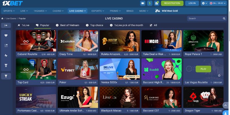 Trải nghiệm casino đẳng cấp tại nhà cái 1xbet